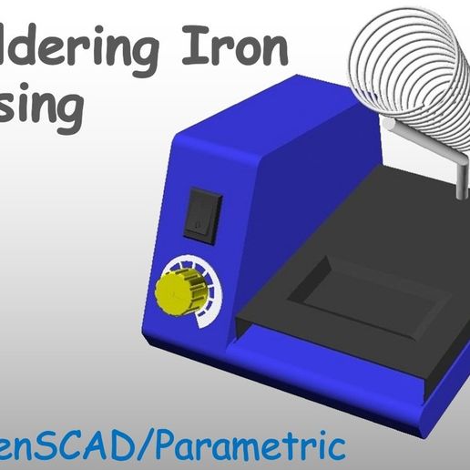 Casing OpenSCAD/Parametric Soldering Station Case - OpenSCAD/Parametric