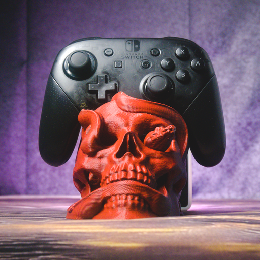 snake-and-skull-controller-stand-3d-print-nintendo-switch-pro-controller-holder-4.png Подставка для контроллера "Череп и змея" - контроллер Switch Pro