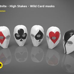 bundle.jpg STL file Fortnite - Wild Card masks・3D printer design to download