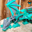 16.png Armored Spike Dragon, Powerful Four Winged Dragon, Flexible, Print In Place, Cinderwing3D