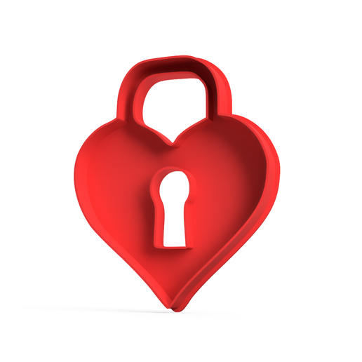 heart lock padlock padlock cookie cutter cookie cutting - heart lock padlock cookie cutter 3D model