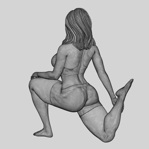 x.jpg 3D file Young Woman Doing Yoga Asana Standing Forward Bend Pose 3D Print Model・3D printer model to download, 3DGeshaft