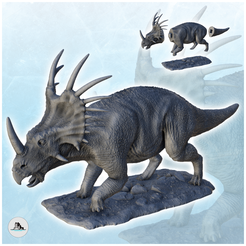 0-12.png Styracosaurus dinosaur (12) - High detailed Prehistoric animal HD Paleoart