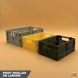 6.jpg 3D Printable Stackable Foldable Storage Crate