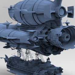 untitled.3824.png OBJ file Grand Sci fi Airship Space design・Model to download and 3D print