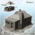 1-PREM.jpg Modern house with tin roof and external chimney (damaged version)  (props included) (8) - Cold Era Modern Warfare Conflict World War 3 WW2 WW3