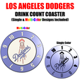 004-DESIGNS.png Los Angeles Dodgers Cuenta Bebidas Posavasos (Individual+Multicolor)