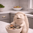 B849E17A-3005-4D63-B6E5-A9936063F8CC.png Decorative Bowl Organizer with Hedgehog – Entryway Key Holder STL – Catchall Tray with Hedgehog – 3D Printable Home Storage Decor