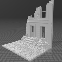 Captura-de-pantalla-2021-09-19-142219.png STL file Street and ruined house WW2 1/35・3D printer design to download