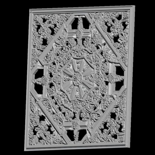 4.jpg Exquisito panel tallado en relieve con motivos arabescos y florales