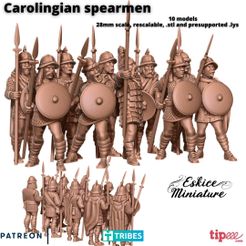 Caro-spearmen-1.jpg 3D-Datei Carolingian spearmen - 28mm・Modell für 3D-Drucker zum Herunterladen