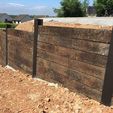 BotreerailwaysleeperwallinRSJs10_lg.jpg Model Railway Sleeper Retaining Wall - 3 Sleeper High