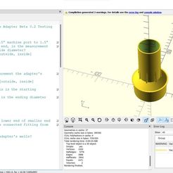 openscad.jpg Vacuum hose adapter parametric with taper and ribs