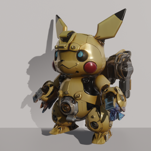 🐉 Pikachu Mech pokemon・Arquivo STL Grátis para Impressão 3D・Cults