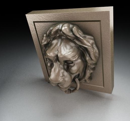 Low-poly 3D model of Lion Head