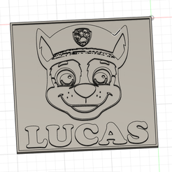 chase-lucas.png Fichier STL Plaque Chase (pat patrouille), prénom LUCAS・Design pour impression 3D à télécharger