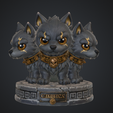 CRB2.png Cerberus Chibi Guardian Mythical Three-Headed Wolf STL