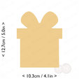 gift~5in-cm-inch-cookie.png Gift Cookie Cutter 5in / 12.7cm