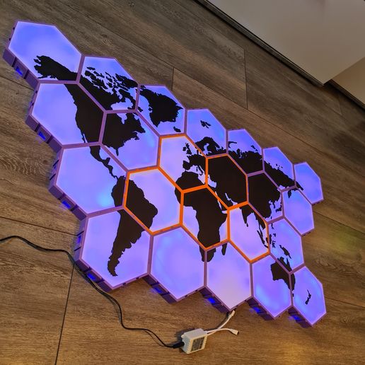 Hexagon World Map 3D model