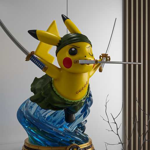 🐉 Pikachu Zoro Pokemon One Piece / Bust・3D Print・Cults