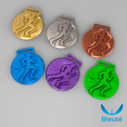🏃 Running or marathon medal set (two versions: men's and women's