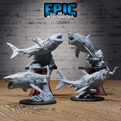 3269-3272.png Archivo 3D Set Tiburon Zombie ‧ Miniaturas DnD ‧ Miniaturas de Mesa ‧ Monstruo de Juego ‧ Modelo 3D ‧ RPG ‧ DnDminis ‧ ARCHIVO STL・Modelo para descargar y imprimir en 3D