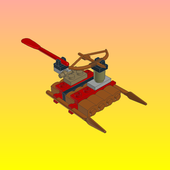 New-Model-01.png OBJ file NotLego Lego Raft ninja Model 1185/3017・Template to download and 3D print