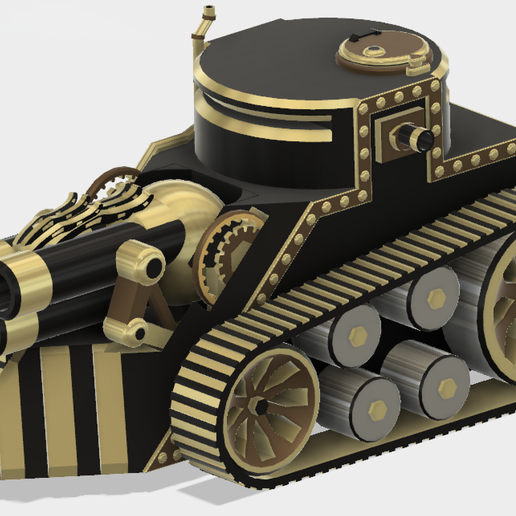 TriTank9.PNG Download STL file Steampunk Tank | Tri-Cannon | (.STL file) • 3D printing object, MF3D