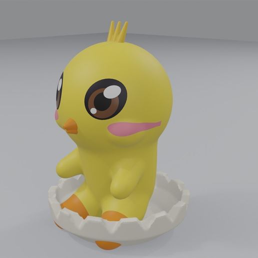 Chibi Chick - Cute 3D Printable Figurine - STL + Multicolour 3MF