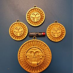 IMG_20230204_194857_1.jpg STL file Mictlantecuhtli medallion・3D printable design to download