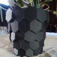 Hexagon-plant-pot-low-view.jpg Hexagon Tile Flower Pot Plant Holder with ridged base