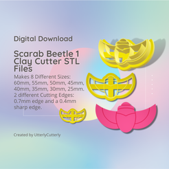 Cover-9.png Fichier 3D Scarabée 1 Clay Cutter - Insectes d'Egypte STL Digital File Download- 8 sizes and 2 Cutter Versions・Modèle pour imprimante 3D à télécharger