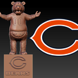 fghghg.png NFL - Chicago Bears football mascot statue destop - 3d Print