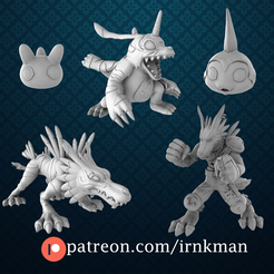 digi-group.png STL file Garurumon Digivolution Line (Digimon)・3D printer design to download