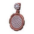Iced-Flower-cluster-halo-Artdeco-stepped-Halo-memory-pendant-coin-10.jpg Iced cluster bail Art deco pattern N04 memory pendant 3D print model