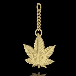 keyshot-jewelry-scene-setup-set-3.10525.jpg Archivo STL llavero marihuana・Plan de impresión en 3D para descargar