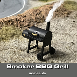 Smoker-title.png STL-Datei Smoker BBQ Grill für Dioramas・3D-Druckvorlage zum Herunterladen