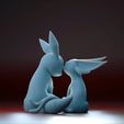 eevelutions_grey-clay-1.jpg Fichier STL Statue d'amour Pokemon Umbreon et Espeon・Idée pour impression 3D à télécharger, Mypokeprints