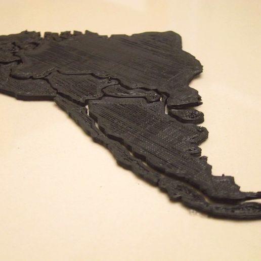 South America map puzzle 3D model