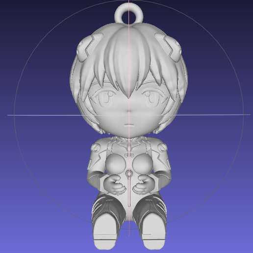 Llavero Rei Ayanami Chibi STL - Evangelion Plugsuit Keychain 3D - Rei Chiquita Anime Print-in-Place y Resina