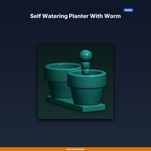 Self Watering Planter With Worm Indicator - 3D Printable STL File