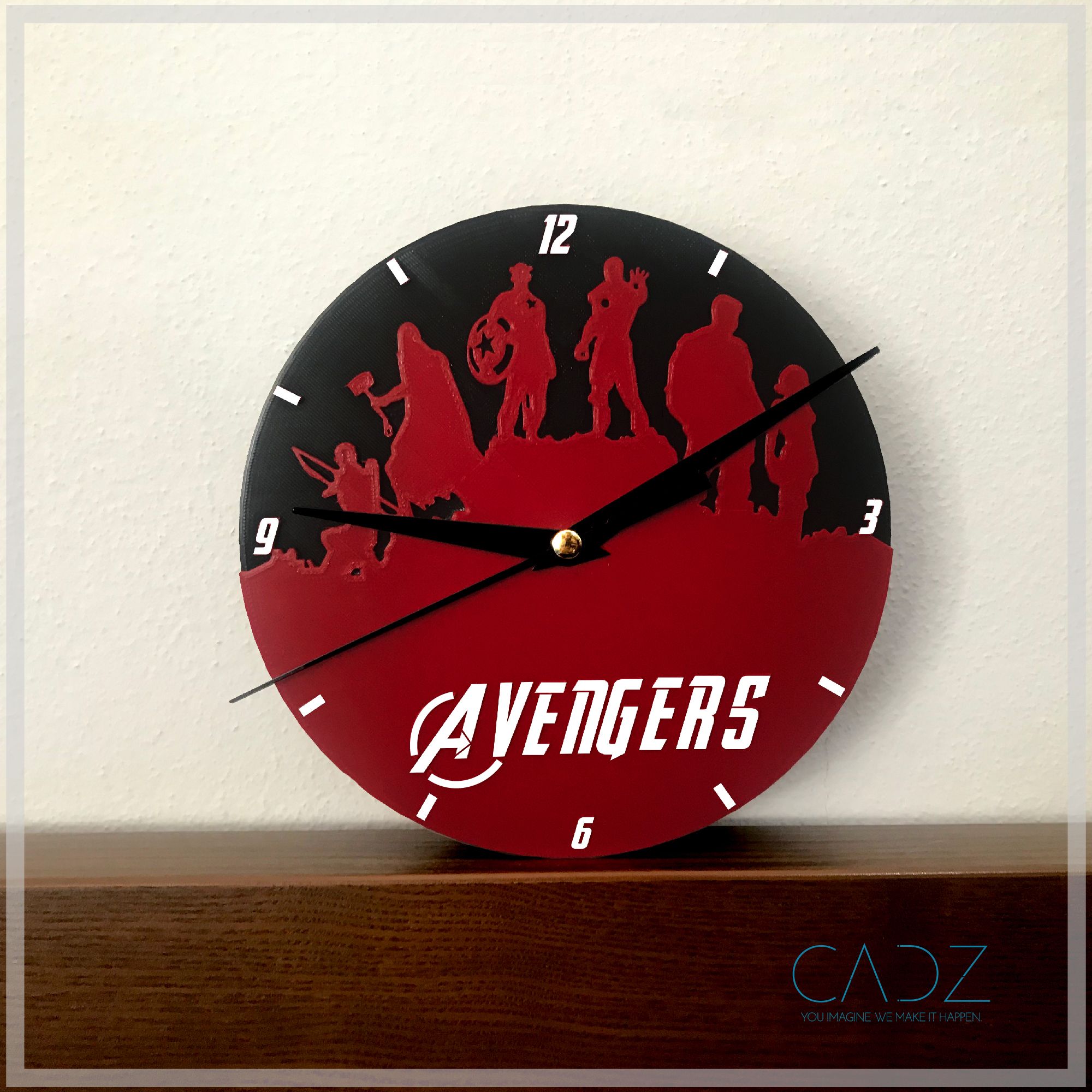 Marvel Clock Dxf Download STL file Avengers Wall Clock • 3D printer template ・ Cults