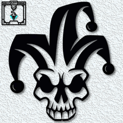 project_20230827_0919118-01.png jester skull wall art skull with jester hat wall decor halloween 2d art