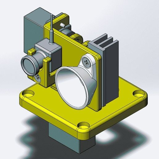 📷 Rotating camera mount with spotlight・Free STL File for 3D printing・Cults
