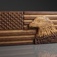 US-Flag-Eagle-©.jpg USA Flag - Eagle - CNC Files For Wood, 3D STL Model