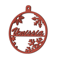 Venissia.png STL file Christmas bauble 2D Venissia・3D printing idea to download, cedriclb