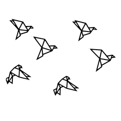 oiseau orimami.png Archivo STL gratis Decoración mural de pájaros de origami・Modelo de impresión 3D para descargar, alexis6251062510