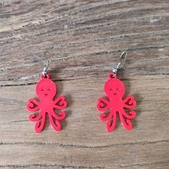IMG_20220728_142845-2.jpg Archivo STL Pendientes Happy octopus・Diseño para descargar y imprimir en 3D