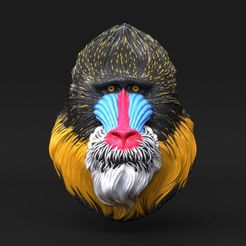 Mandrill01.jpg Fichier 3D Mandrill for MMU2S and Pallete2S - Multi Material Upgrades with 5 materials - Solid single file included for painters as well・Modèle imprimable en 3D à télécharger