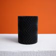 pencil-holder-with-zigzag-texture-slimprint.jpg Desk Organizer Set, Twisted & Zigzag Pencil Cups | Vase Mode
